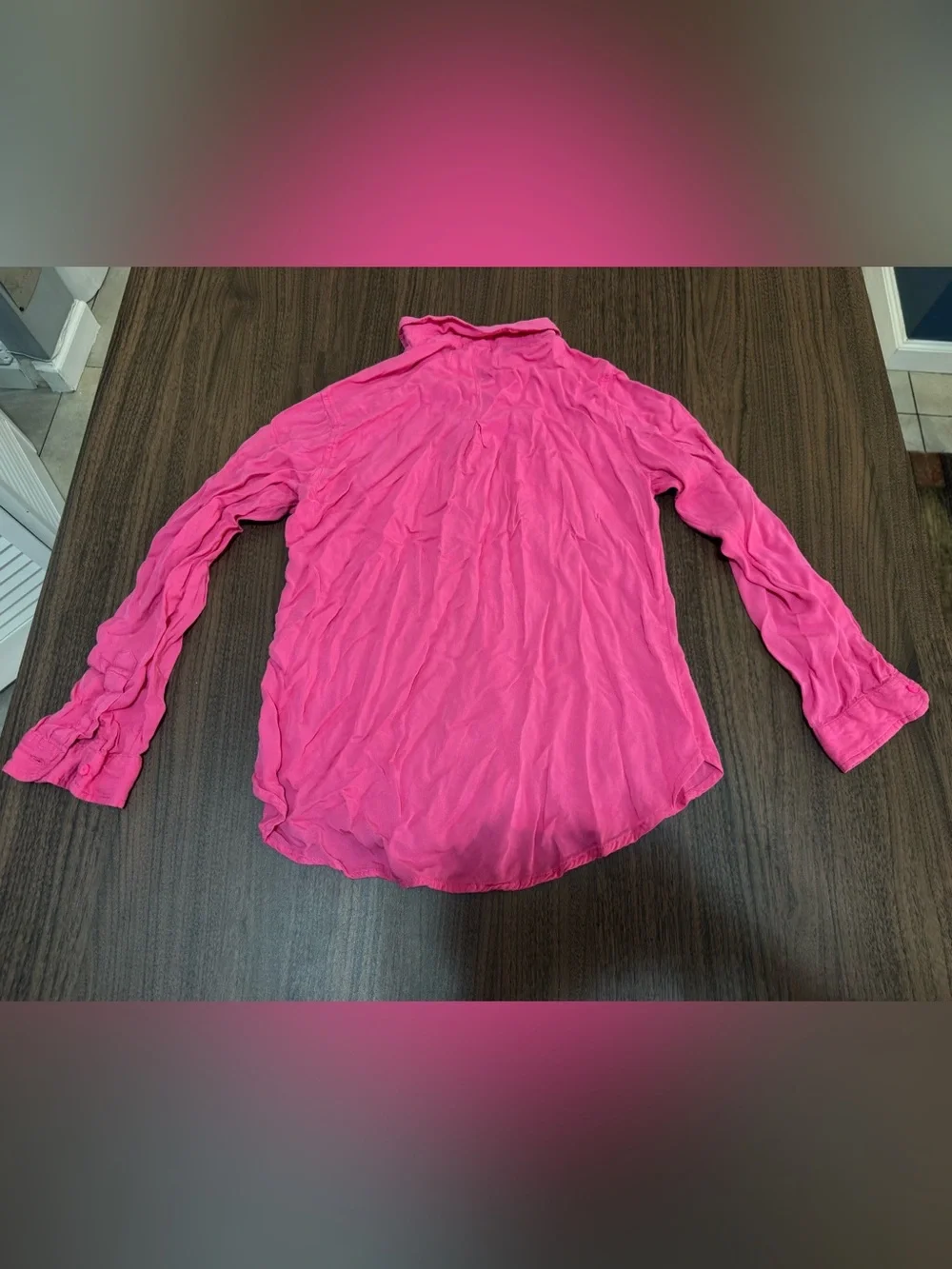 Abercrombie & Fitch Girls' Long-Sleeve Button-Down Shirt - Bright Pink